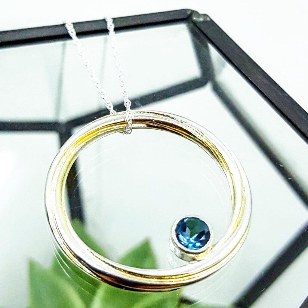 Silver and topaz pendant