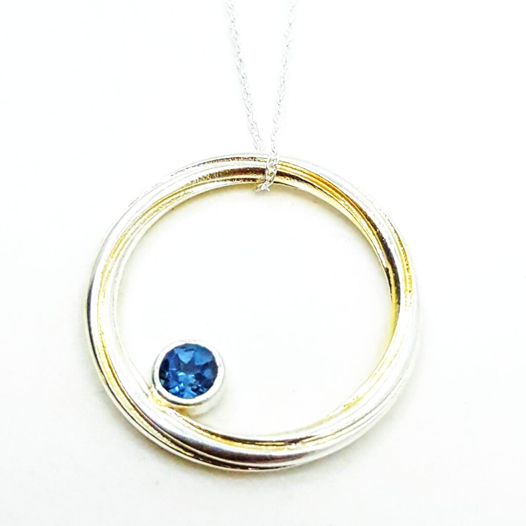 Silver and london blue topaz necklace