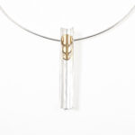 Linear Pendant in Silver and Gilt