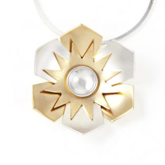 Silver and gilt flower necklace