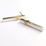 Twist Arch Earrings in Silver and Gilt