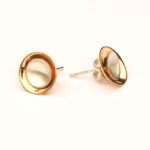 Revolve Silver and Gilt Circle Stud Earrings