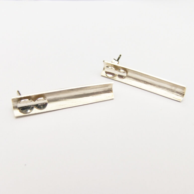 Linear Earrings in Silver and Gilt