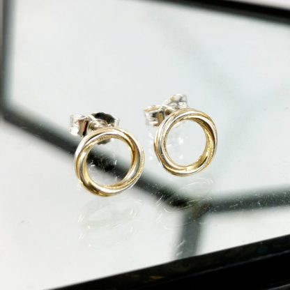 Silver and gilt earrings