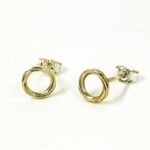 Twist Continuum Circle Earrings in Silver and Gilt Detail - Tiny