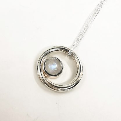 silver and moonstone pendant