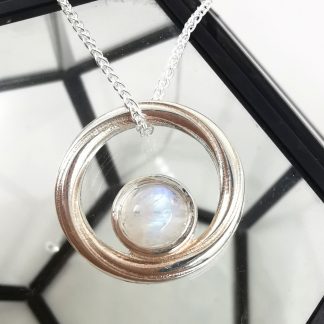 silver and moonstone pendant