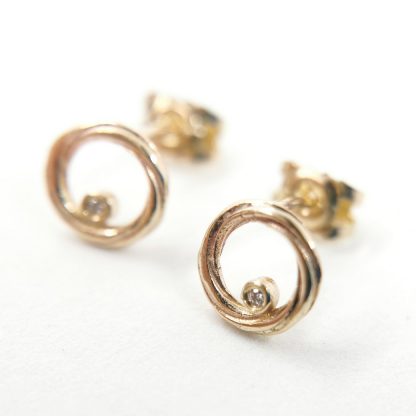 diamond and gold earrings