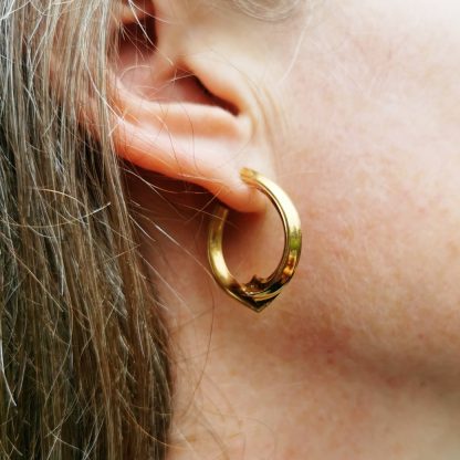 Silver gilt hook earrings