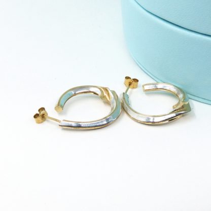 Silver and gilt hook earrings
