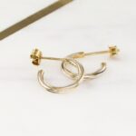 Twist Continuum Hoop Earrings in Silver and Gilt Detail