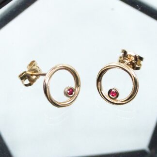 gold and ruby earrings