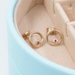 9ct Yellow Gold & Ruby Twist Continuum Earrings