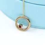 9ct Gold Double Facing Pendant with Diamond and Ruby