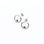 9ct White Gold & Sapphire Twist Continuum Earrings