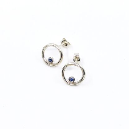 white gold and sapphire earrings