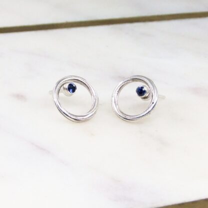 silver and sapphire earrings