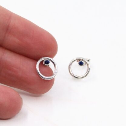 silver and sapphire earrings