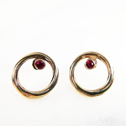 9ct gold and ruby 2 part earrings