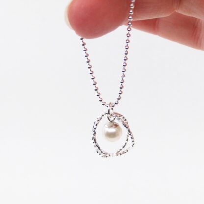Silver and Pearl Circles Pendant