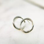 9ct White Gold Twist Continuum Circle Earrings