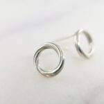 9ct White Gold Tiny Twist Continuum Circle Earrings