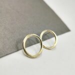 Twist Continuum Circle Earrings in Silver and Gilt Detail - Narrow