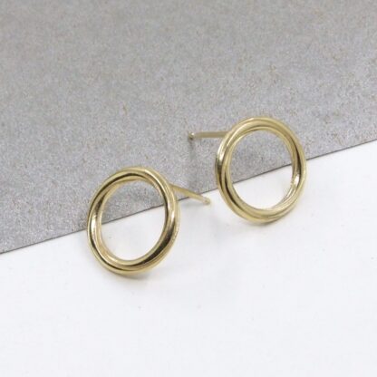 Silver gilt circle earrings handmade