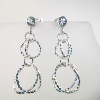 Silver Entwine Earrings with Topaz