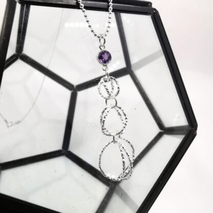 Silver and Amethyst Circles Pendant