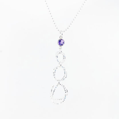 Silver and Amethyst Circles Pendant