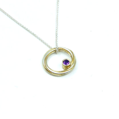 double facing pendant silver with topaz and amethyst