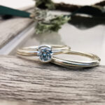 Engagement Ring and Wedding Band set in 9ct White Gold - Twist Continuum