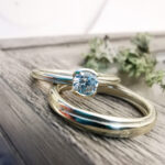 Diamond Engagement Ring Set - 9ct White Gold Twist Continuum - Wide