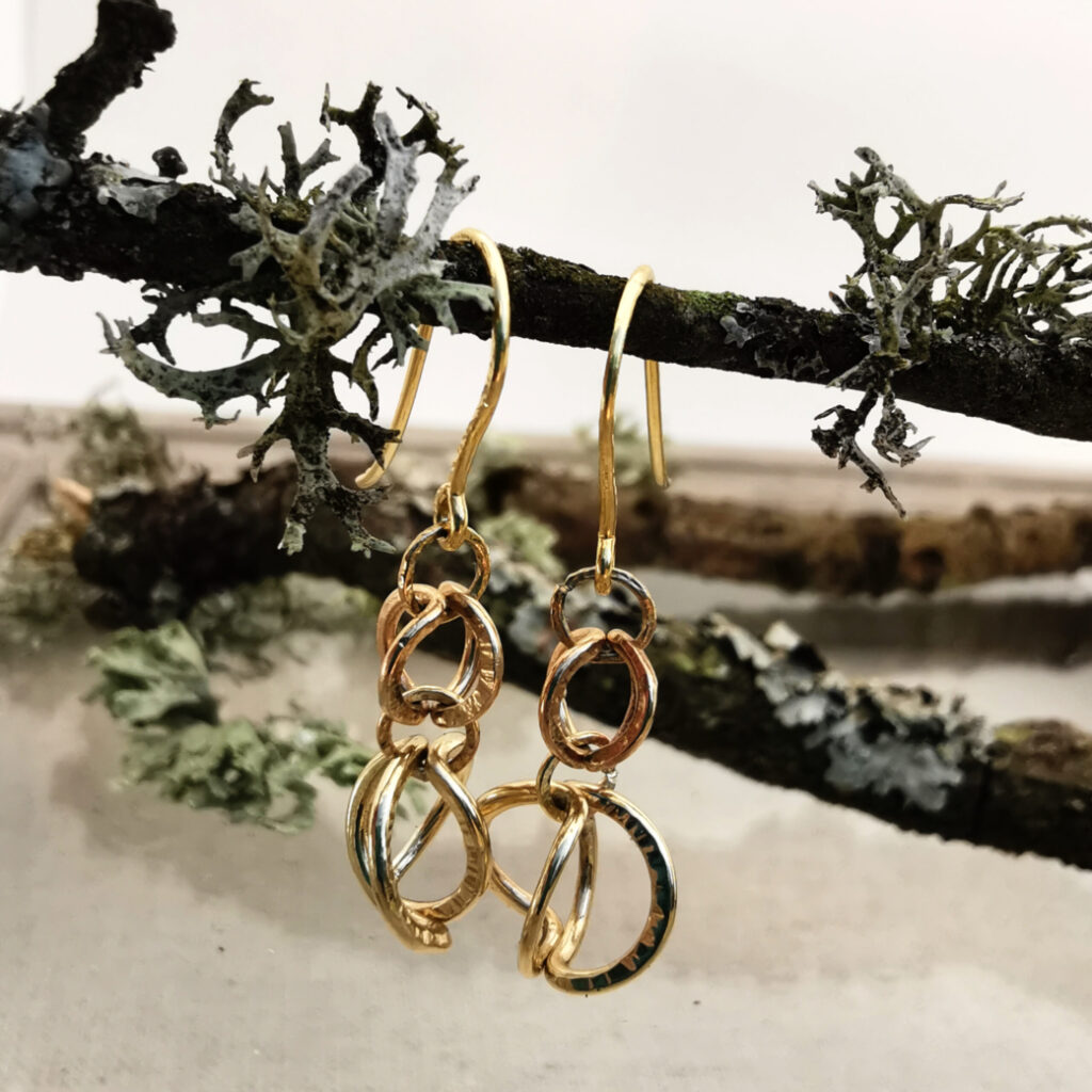 9ct Gold Entwine Earrings - Double Drop - alicegowdesigns.com