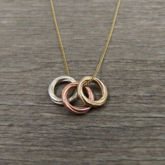 Gold Twist Continuum Triple Pendant – Mini
