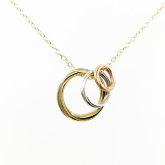 9ct Gold Twist Continuum Triple Pendant – Mixed Sizes and Golds