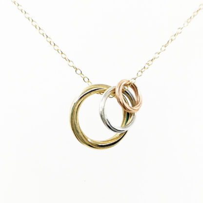 9ct Gold Twist Continuum Triple Pendant – Mixed Sizes and Golds
